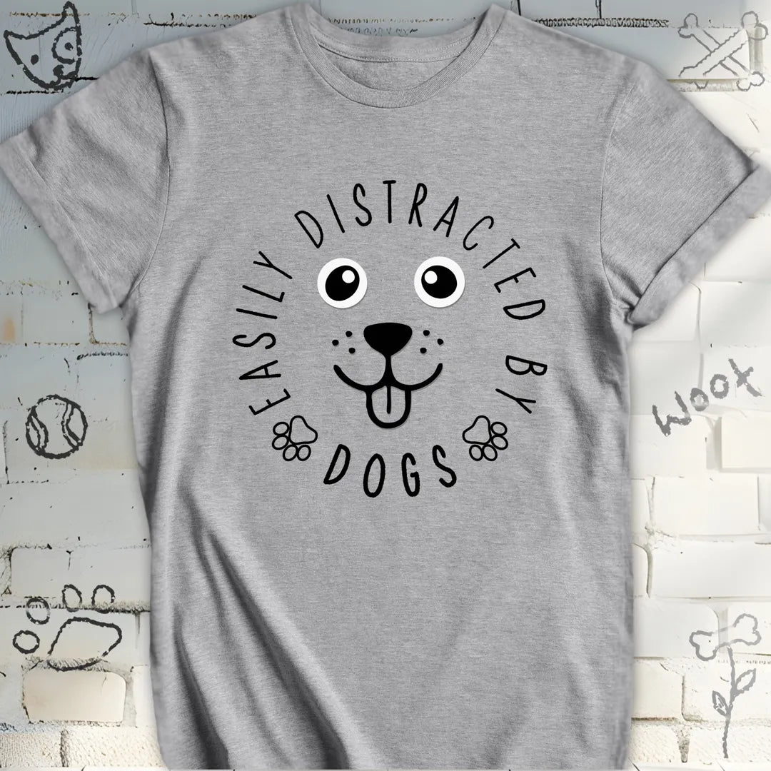 Easily Distracted by Dogs, Dog Face T-Shirt