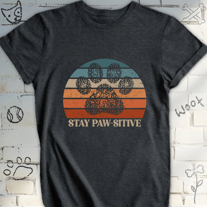 Stay Pawsitive Retro Sunset T-Shirt