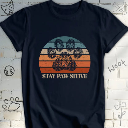 Stay Pawsitive Retro Sunset T-Shirt