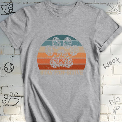 Stay Pawsitive Retro Sunset T-Shirt