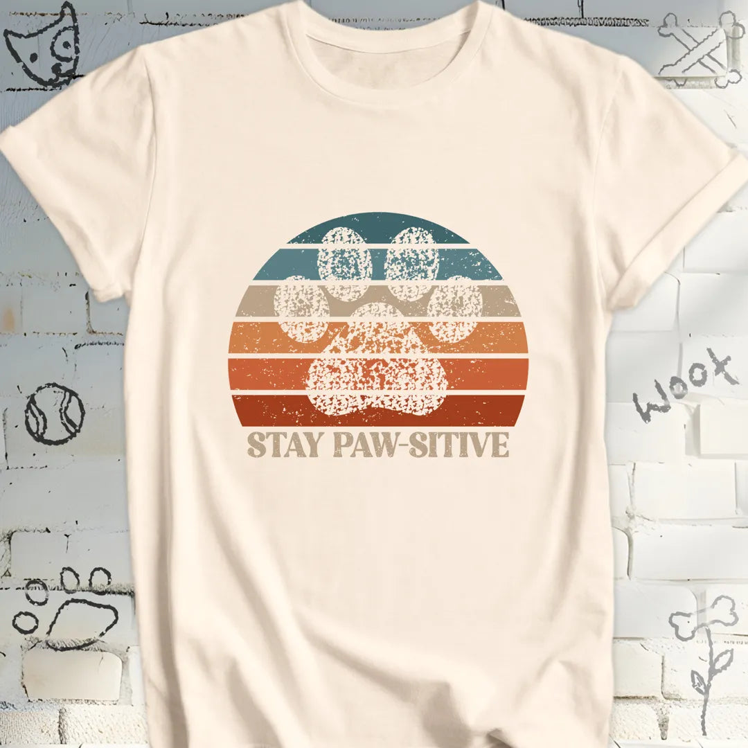 Stay Pawsitive Retro Sunset T-Shirt