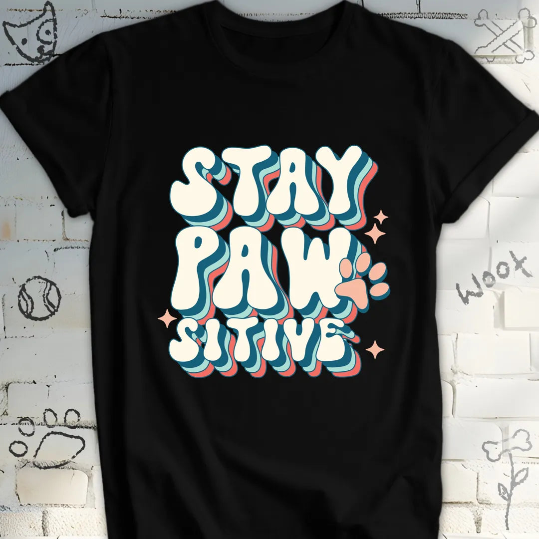 Stay Paw-sitive Retro T-Shirt