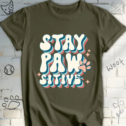 Stay Paw-sitive Retro T-Shirt