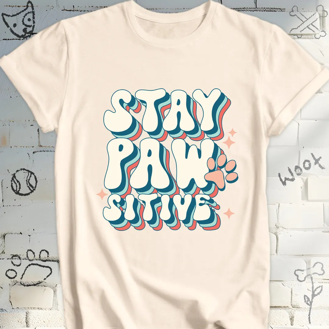 Stay Paw-sitive Retro T-Shirt