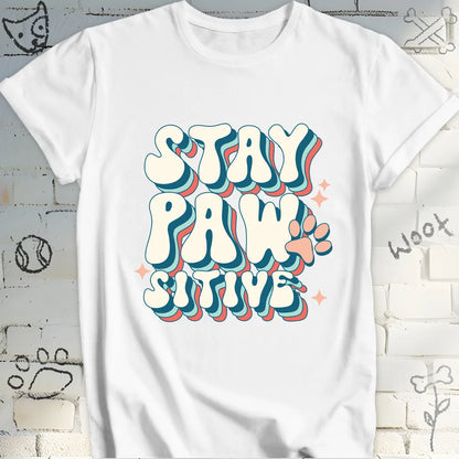 Stay Paw-sitive Retro T-Shirt