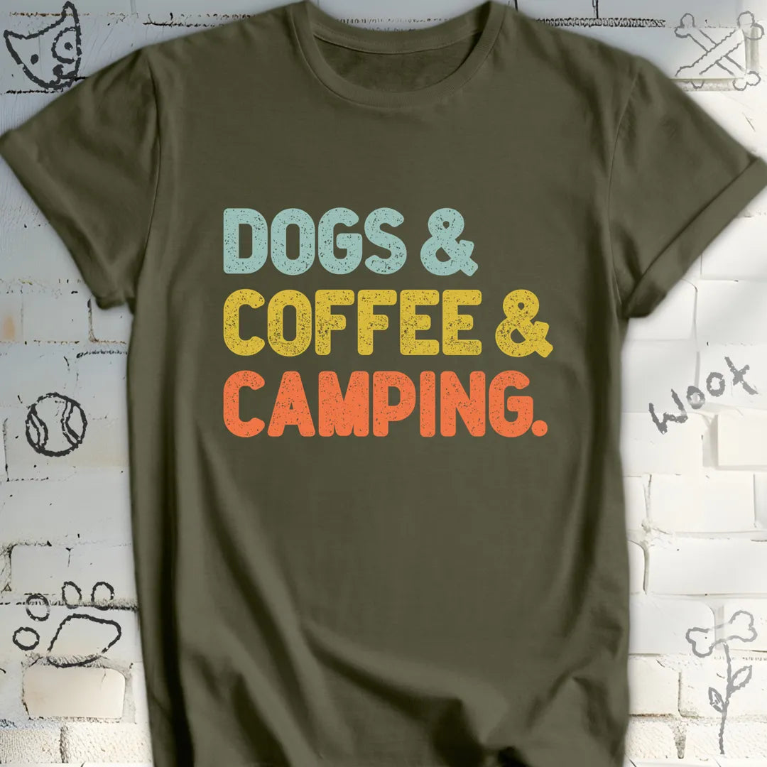 Dogs, Coffee, and Camping T-Shirt