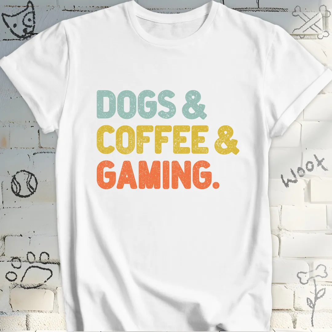 Dogs, Coffee, and Gaming T-Shirt