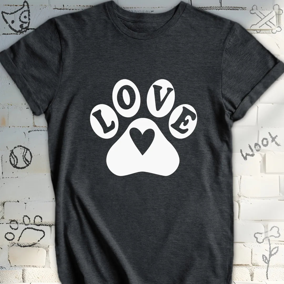 Love Paw Print Dog T-Shirt