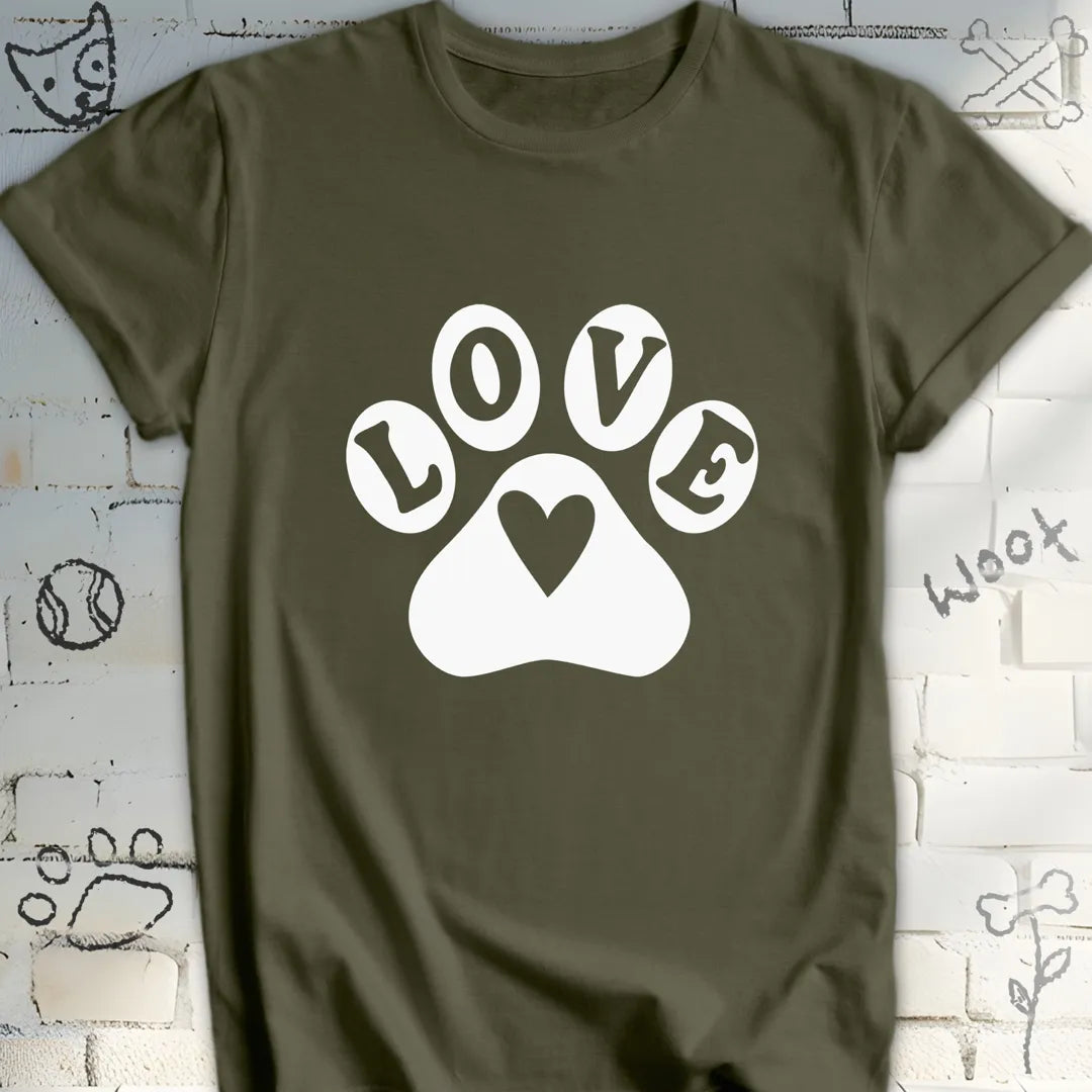 Love Paw Print Dog T-Shirt