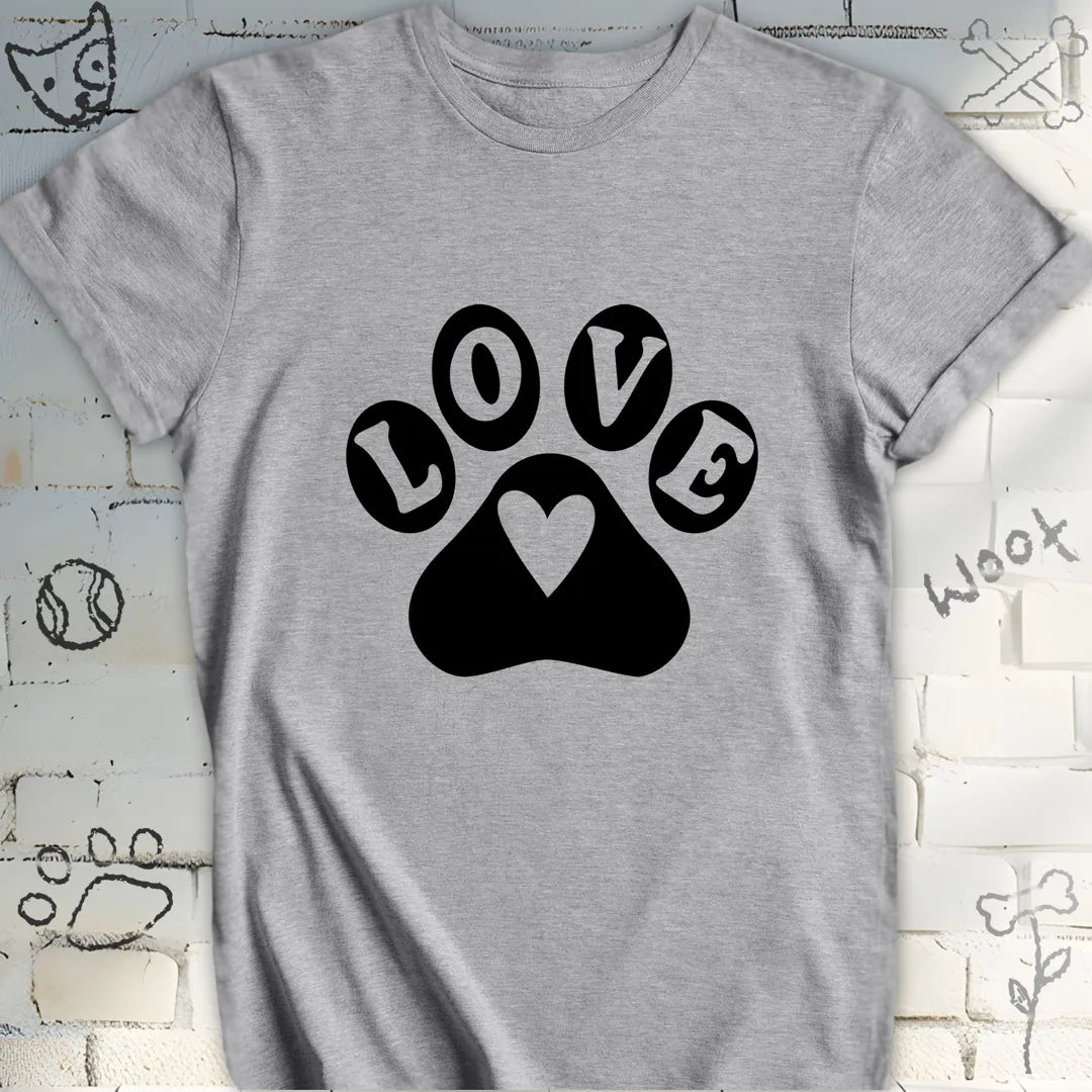 Love Paw Print Dog T-Shirt