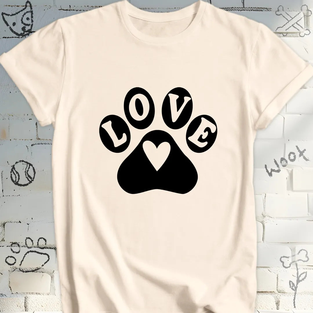 Love Paw Print Dog T-Shirt