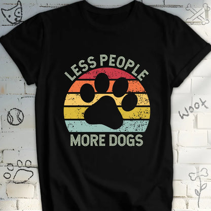 Less People More Dogs Retro Sunset T-Shirt