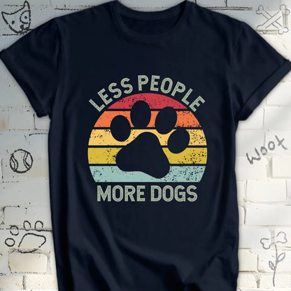 Less People More Dogs Retro Sunset T-Shirt