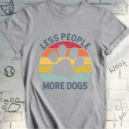 Less People More Dogs Retro Sunset T-Shirt